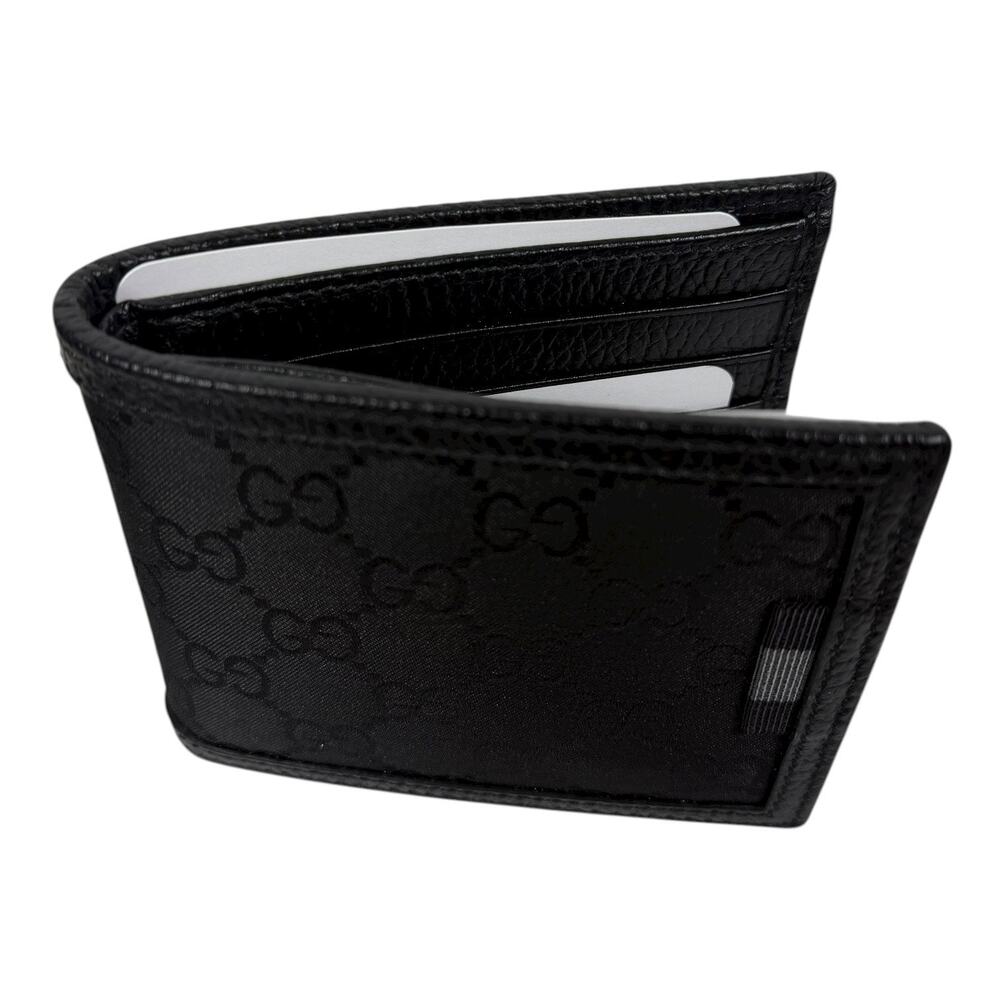 Gucci GG Monogram Canvas Bi-Fold Wallet Leather Trim Black 260987 - Picture 5 of 10